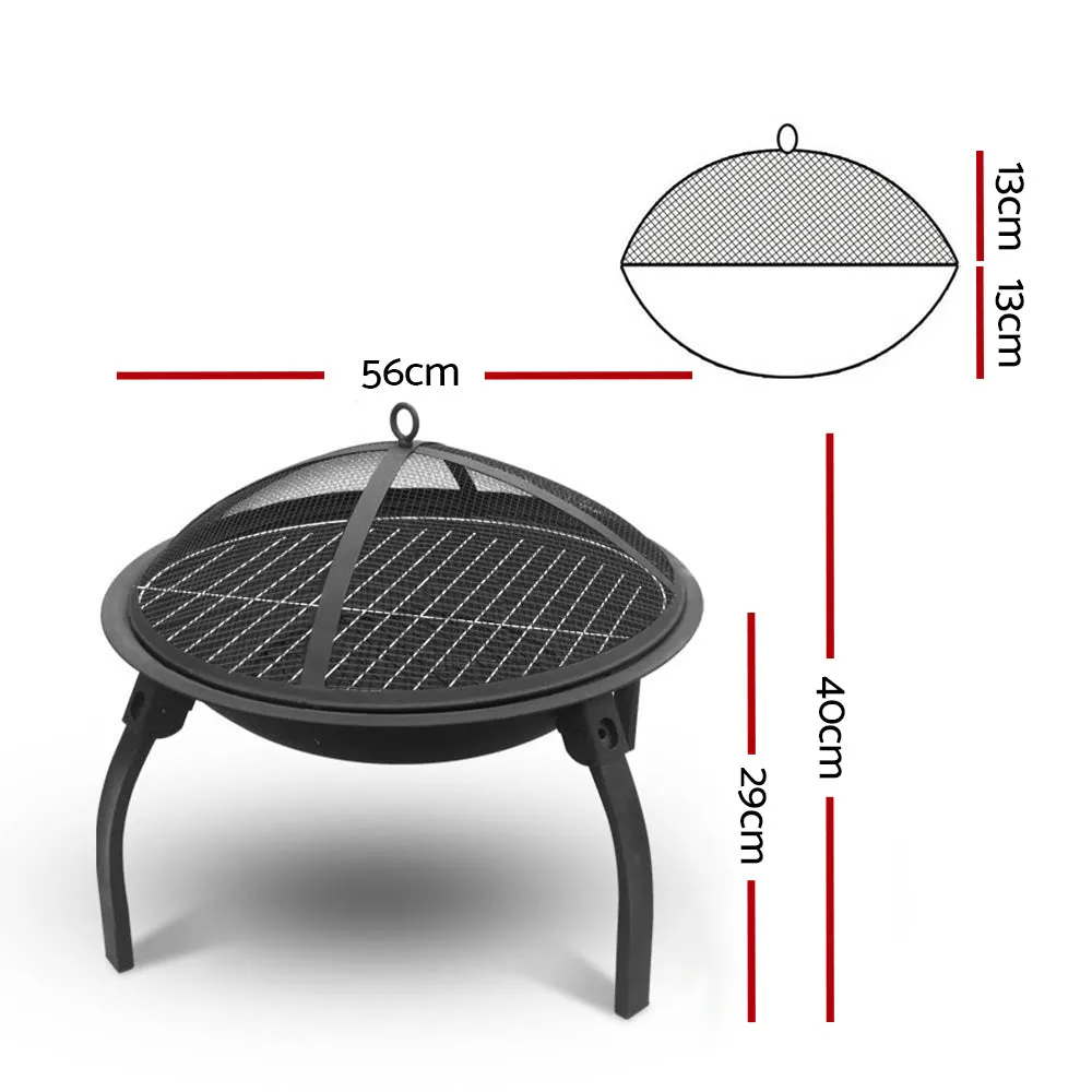 22" Foldable Portable Fire Pit with Grill Plate - [Brand Name]
