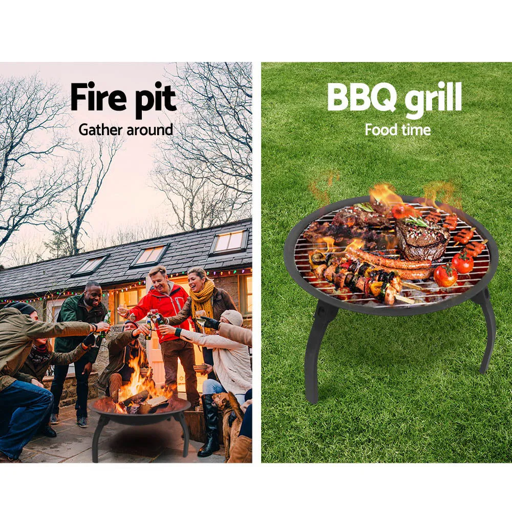 22" Foldable Portable Fire Pit with Grill Plate - [Brand Name]