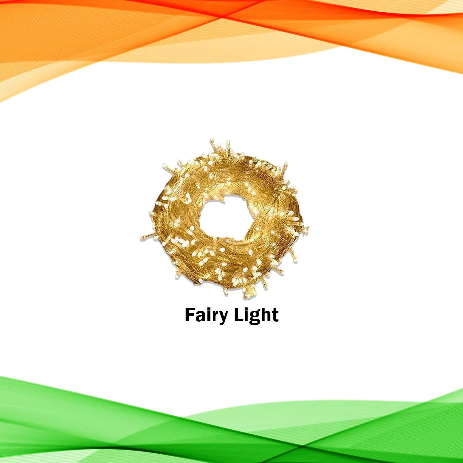 26 January Decoration Items - Pack of 8 Pcs - Tricolor Paper Lantern and Fairy Light