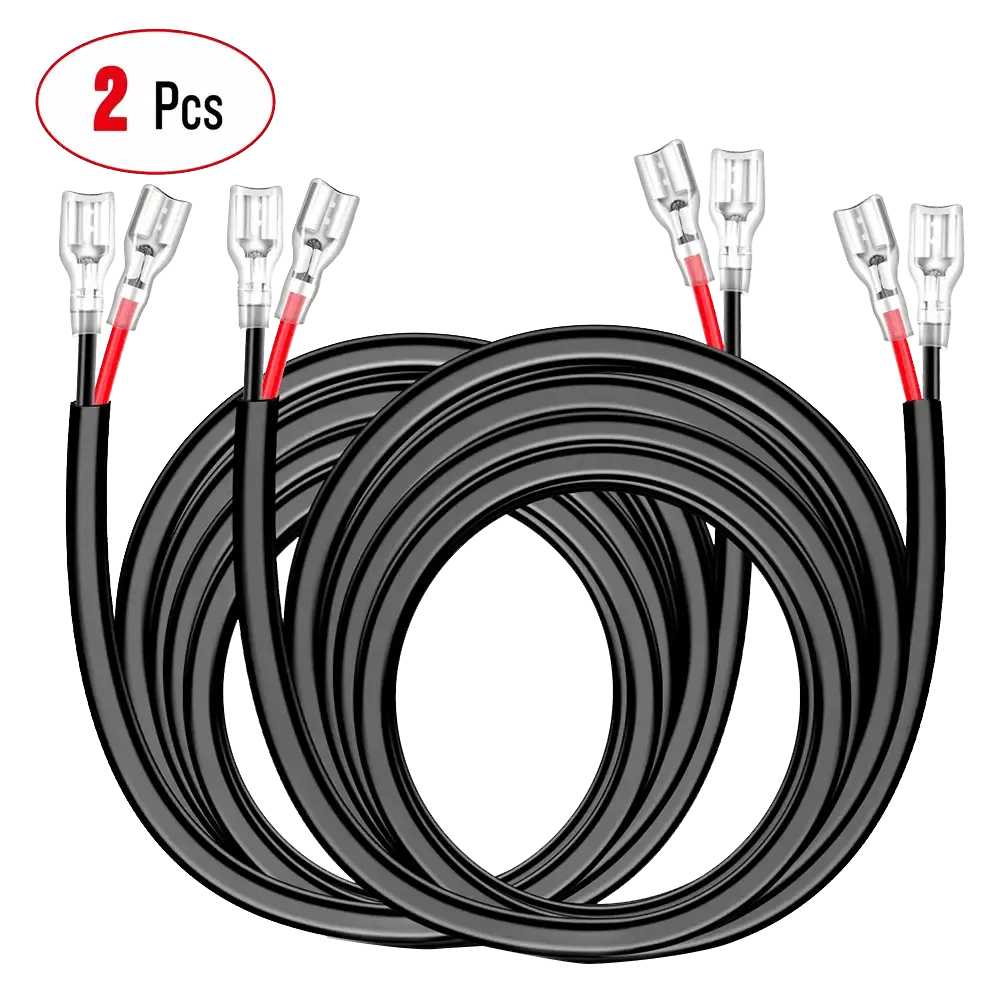 2PCS 16AWG 10FT Wire Extension Kit For LED Light Bar/Led Pods/LED Work Light