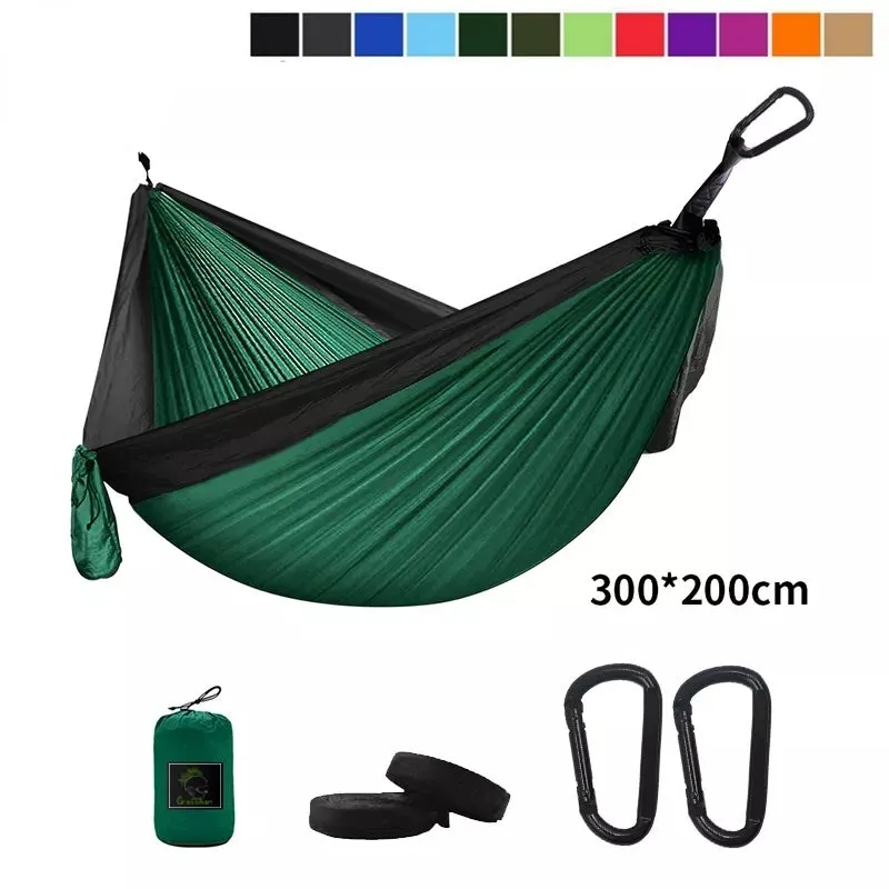300*200cm Portable Camping Parachute Hammock Survival Garden Outdoor Furniture Leisure Sleeping Hamaca Travel Double Hanging Bed