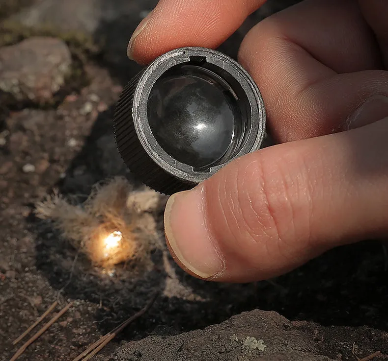 7 in 1 Survival Whistle Compass Thermometer LED Flashlight Mirror Magnifier