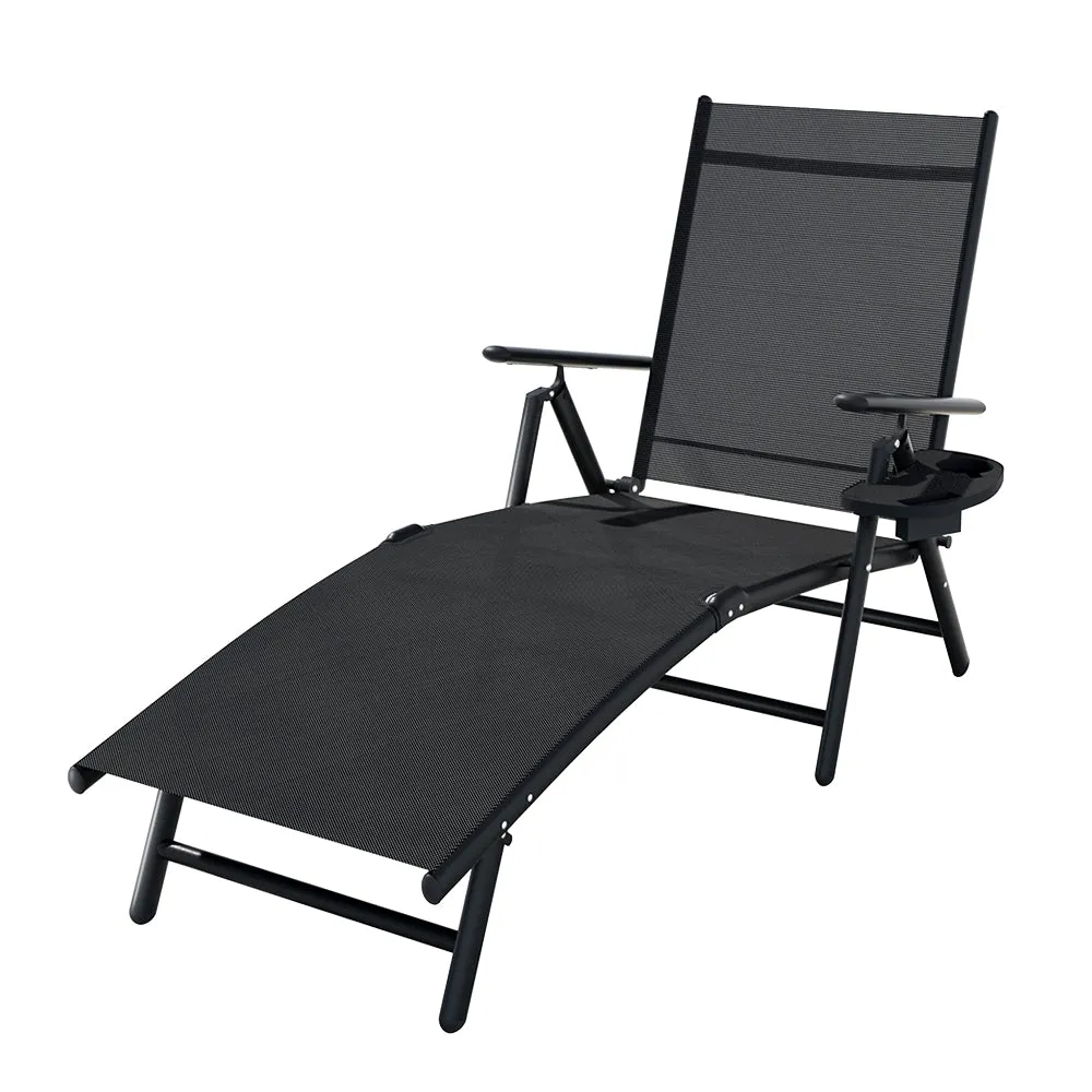 Adjustable Aluminium Sun Lounge Chair, UV-resistant - Gardeon