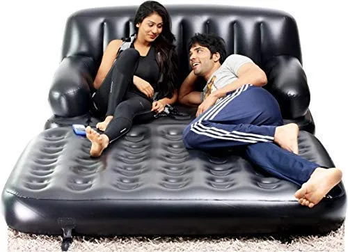 Air Sofa Bed 5 in 1 Inflatable Couch one Sofa 5 uses with Electric Pump (Black)