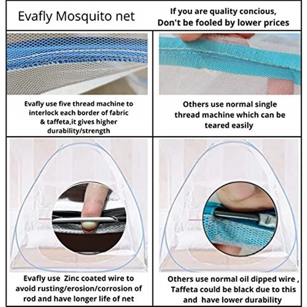 Antiliy Mosquito Net for Double Bed, King-Size, Strong net, High Durability, Foldable, Corrosion Resistant, Lightweight Red