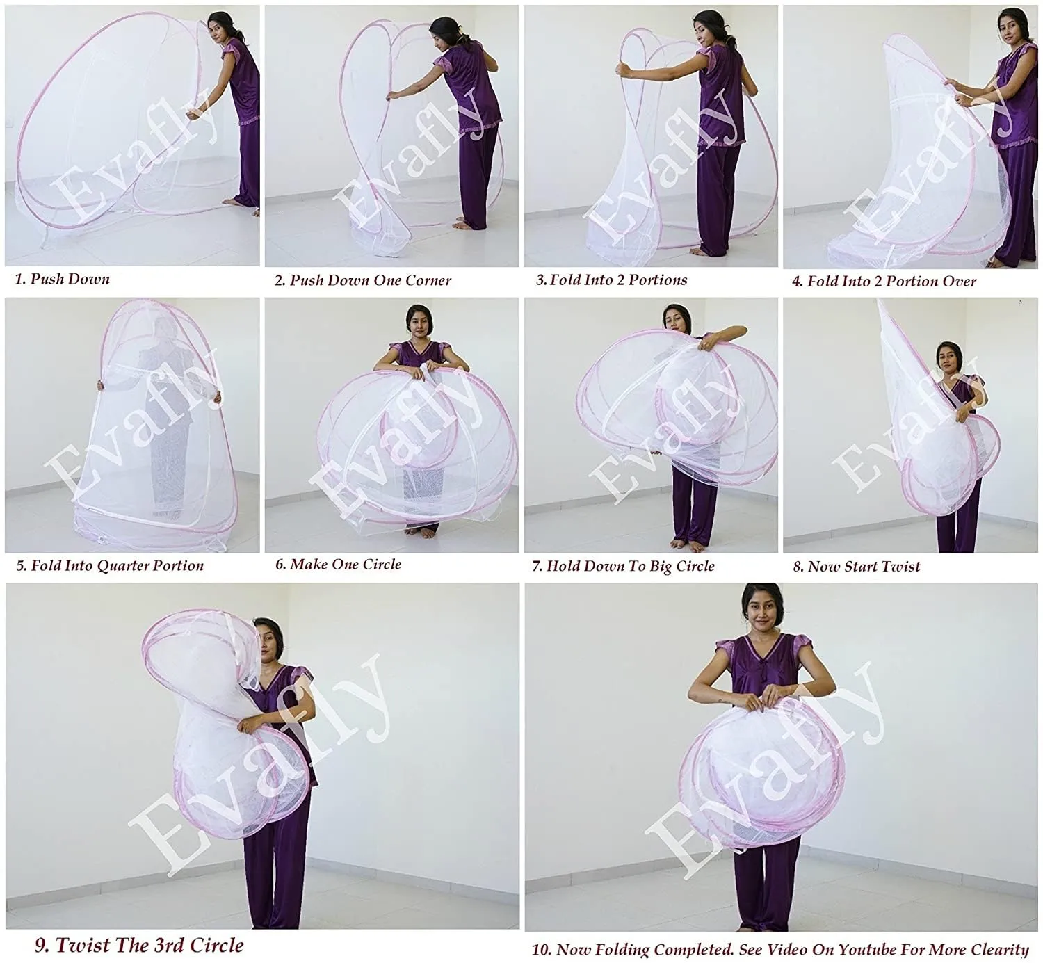 Antiliy Mosquito Net for Double Bed, King-Size, Strong net, High Durability, Foldable, Corrosion Resistant, Lightweight Red