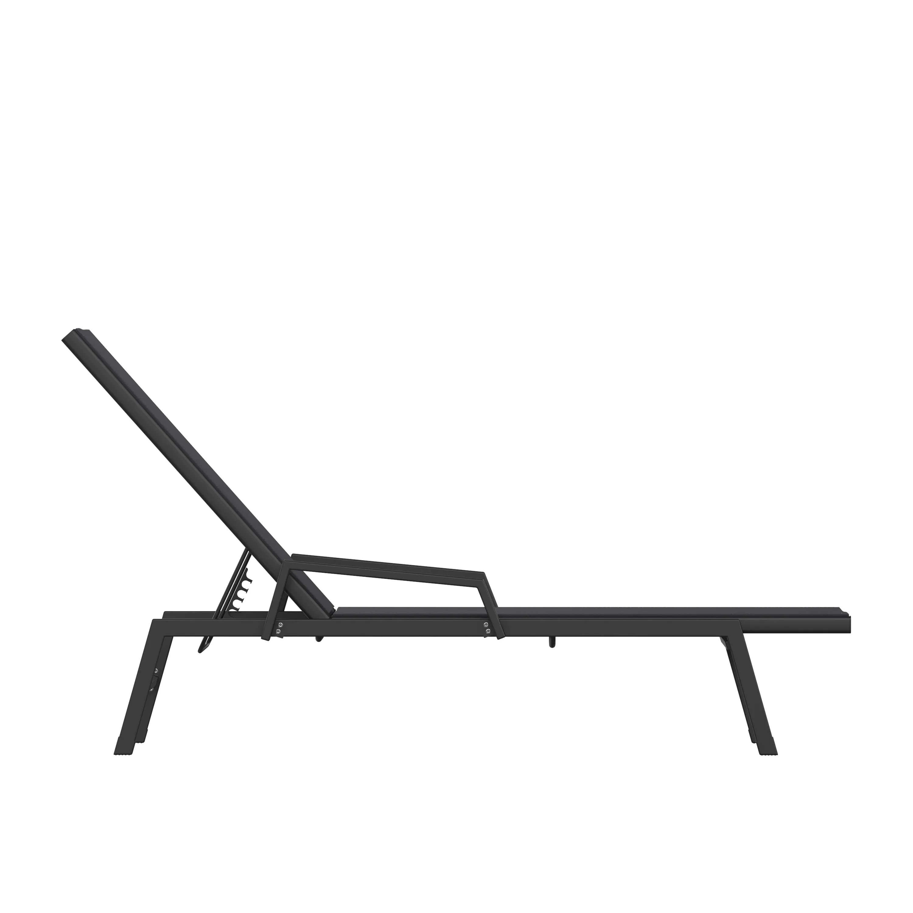 Black/Black Chaise Lounge JJ-LC323-BLK-BLK-GG