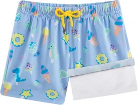 BRISIRA Boys Swim Trunks Bathing Suit Compression Liner Swimsuit Anti-Chafe Swim Shorts Toddler Kids Youth Teen Quick Dry