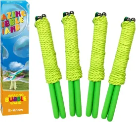 Bubble Wand, 4 Pack Giant Bubble Wand Outdoor Toy for Kids, Recyclable Stainless Steel, Telescopic Design Bubble Party Favors,Works Best with Bubbleventi Bubble Mix