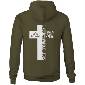 Camping & Jesus Pocket Hoodie Sweatshirt
