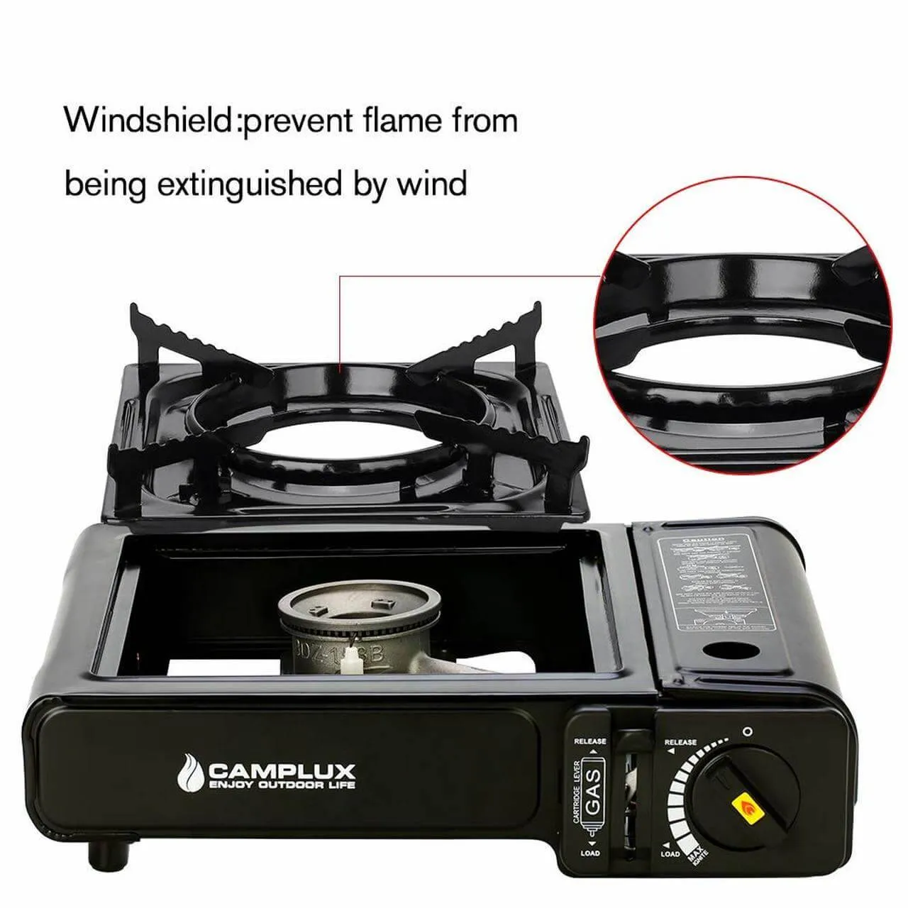 Camplux Dual Fuel (Propane & Butane) Portable Outdoor Camping Stove, Single Burner With Carrying Case - Blue