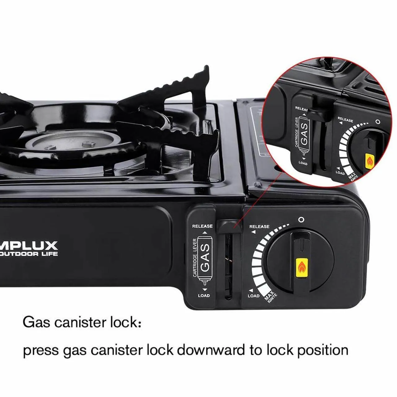 Camplux Dual Fuel (Propane & Butane) Portable Outdoor Camping Stove, Single Burner With Carrying Case - Blue