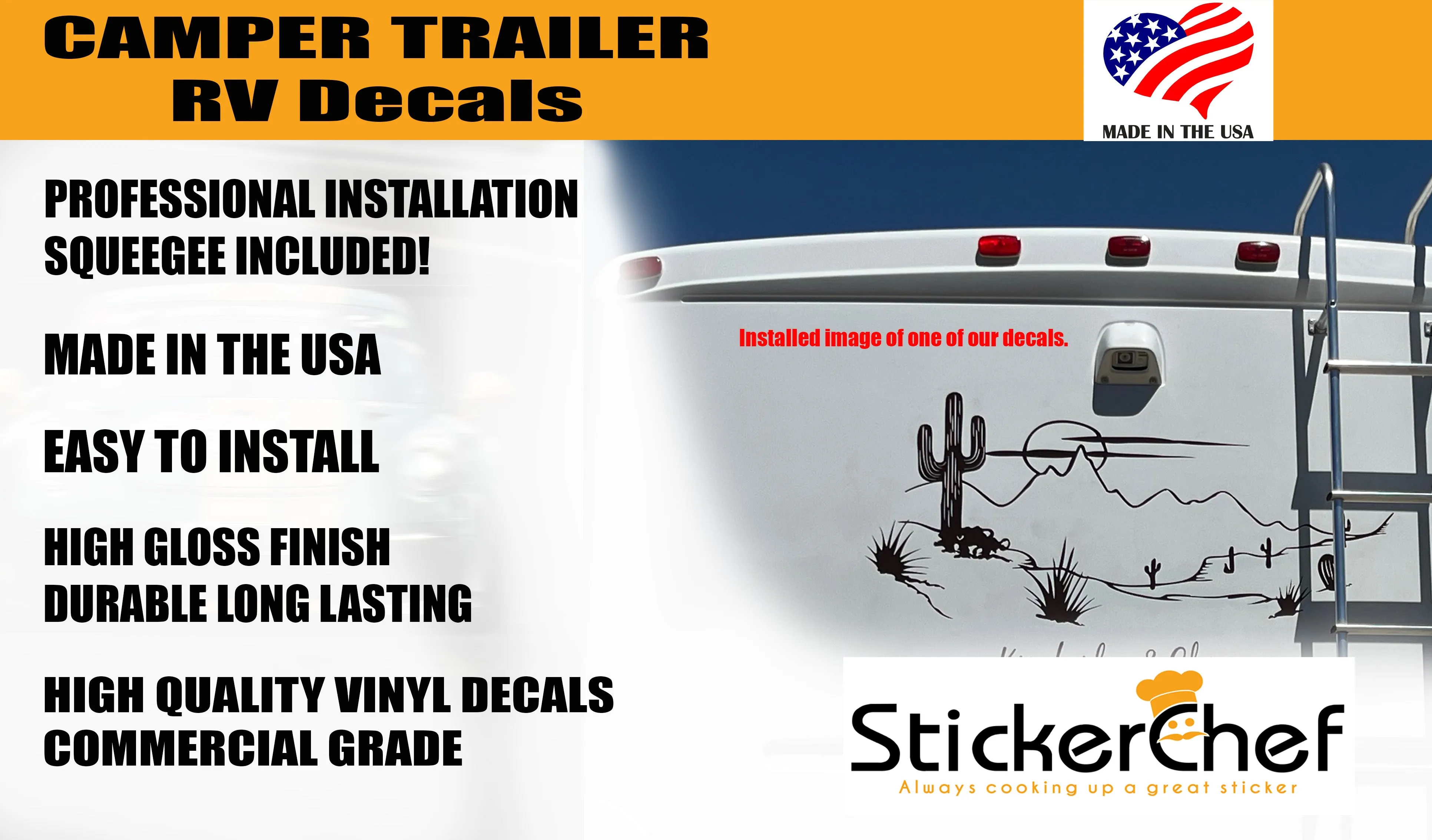 Compass Camper Trailer Decals Replacement Stickers Large 02