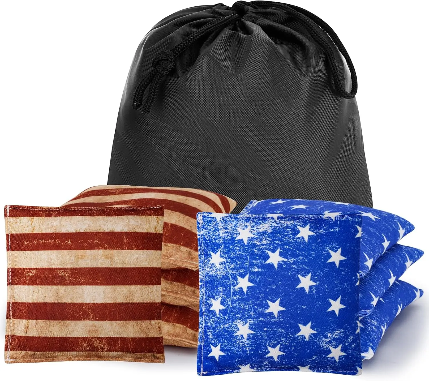 Cornhole Bags Set of 8, Bean Bags for Cornhole Game, Weather Resistant Corn Hole Bags, Waterproof Outdoor Backyard Tailgate Party Games, Includes Durable Carry Case