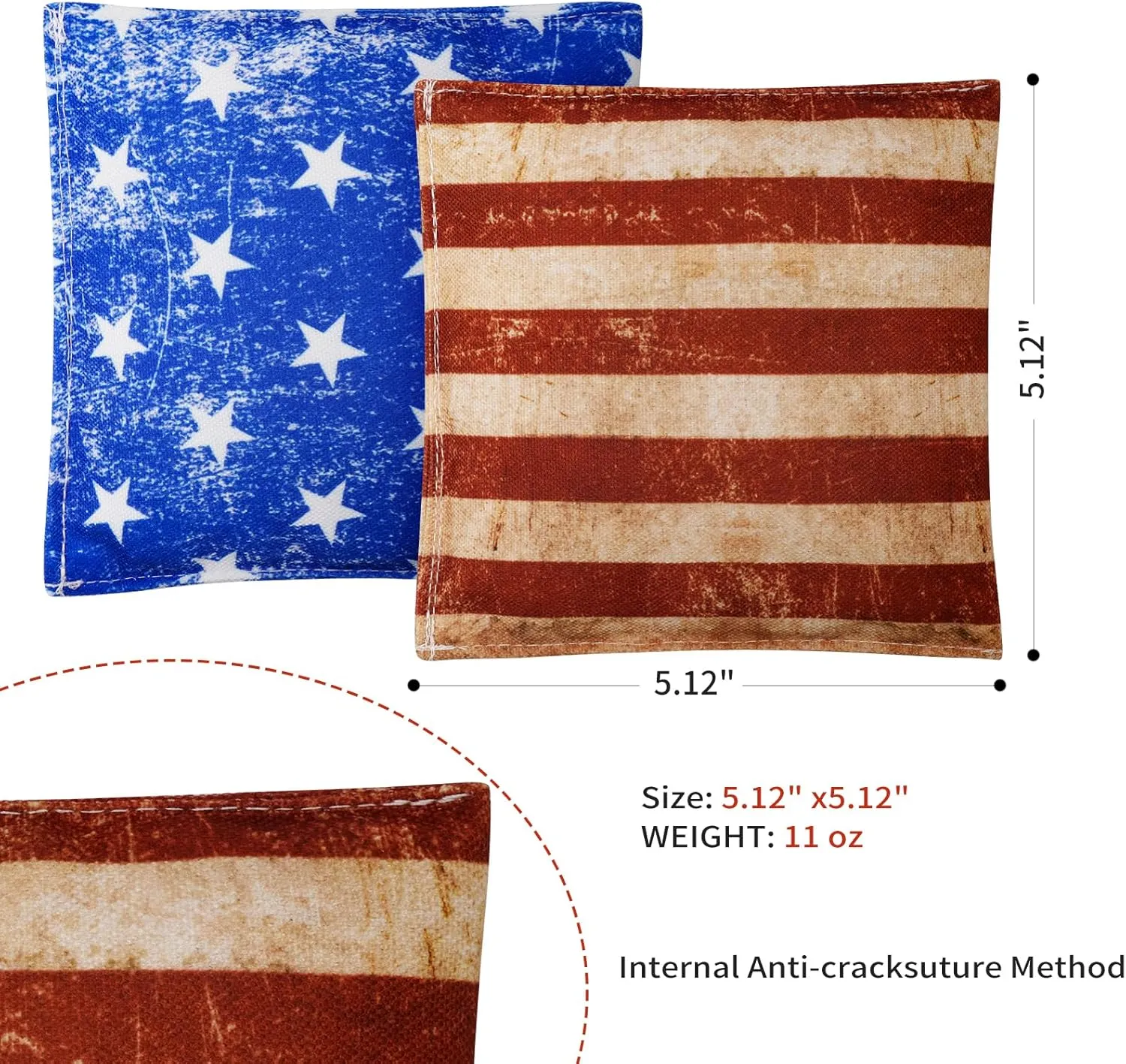 Cornhole Bags Set of 8, Bean Bags for Cornhole Game, Weather Resistant Corn Hole Bags, Waterproof Outdoor Backyard Tailgate Party Games, Includes Durable Carry Case