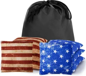 Cornhole Bags Set of 8, Bean Bags for Cornhole Game, Weather Resistant Corn Hole Bags, Waterproof Outdoor Backyard Tailgate Party Games, Includes Durable Carry Case