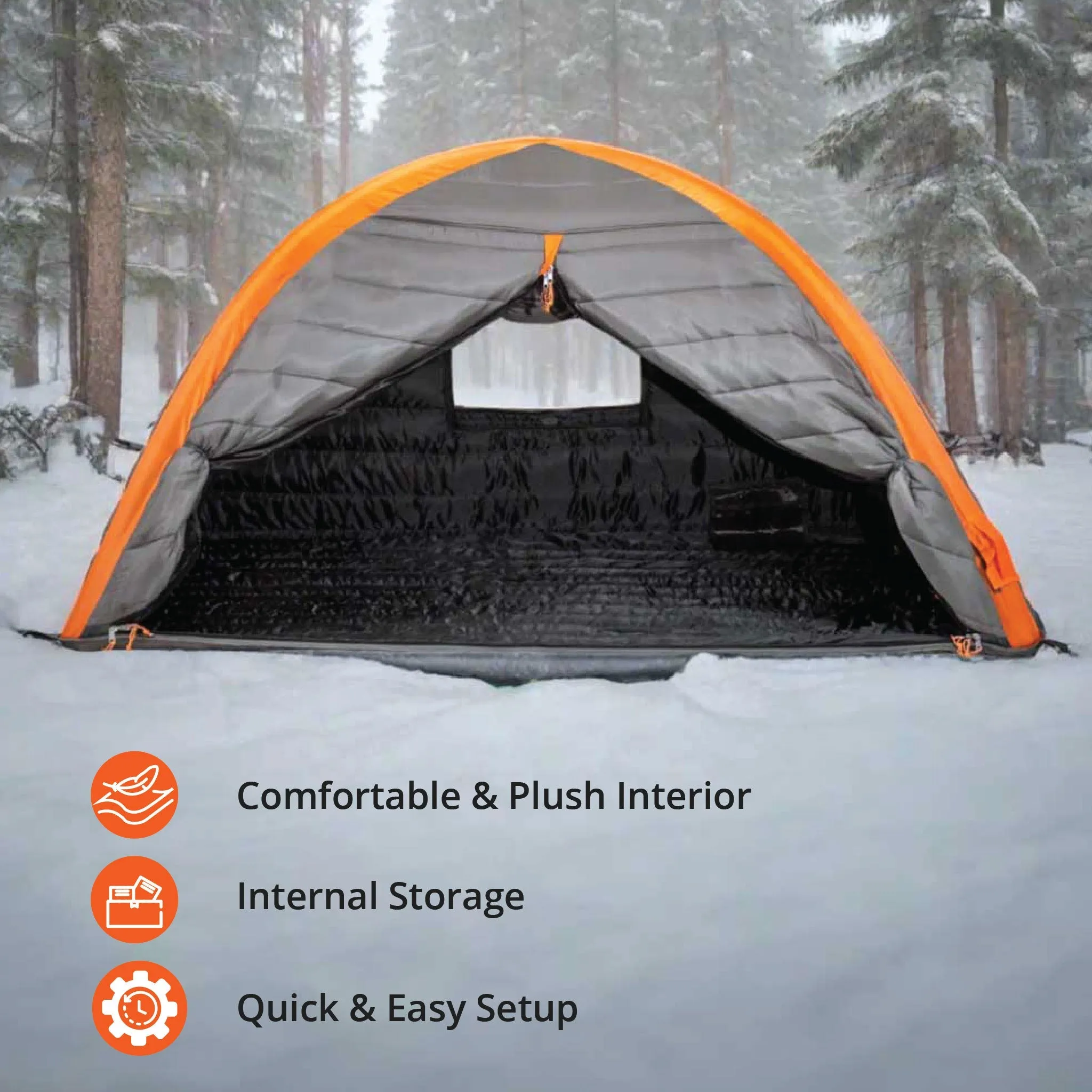 CULLA | 2 PERSON INSULATED INNER TENT WITH TEMPERATURE REGULATING, NOISE DAMPENING AND LIGHT BLOCKING FEATURES