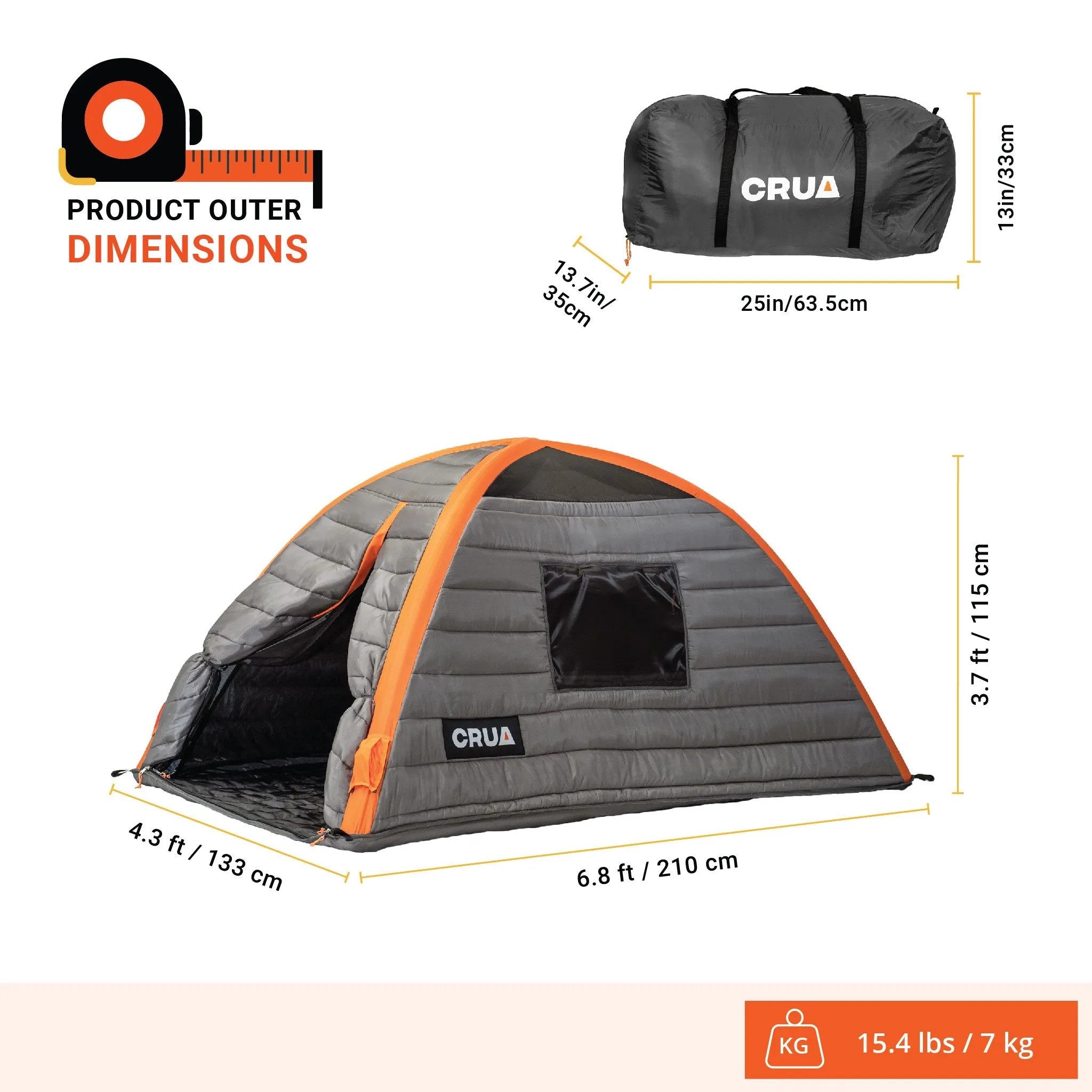 CULLA | 2 PERSON INSULATED INNER TENT WITH TEMPERATURE REGULATING, NOISE DAMPENING AND LIGHT BLOCKING FEATURES