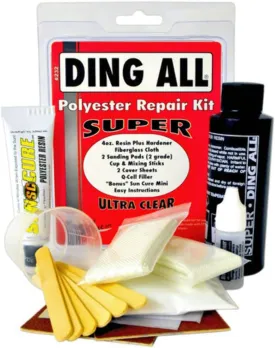 Ding All 4 Oz All Super Polyester Repair Kit for Medium to Large Sized Polyester Surfboards Repairs
