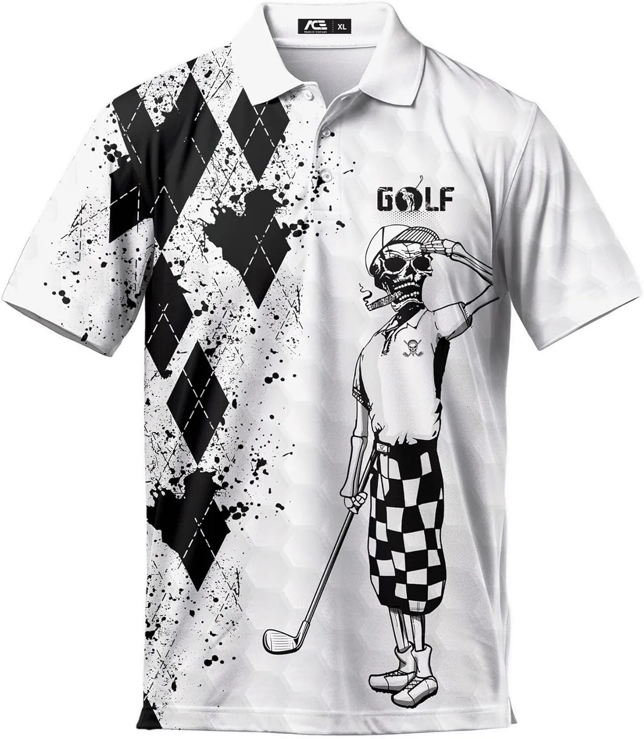 Funny Golf Shirts for Men, Hawaiian Polo Shirts for Men Unisex Casual Shirt Mens Polo Shirts Short Sleeve