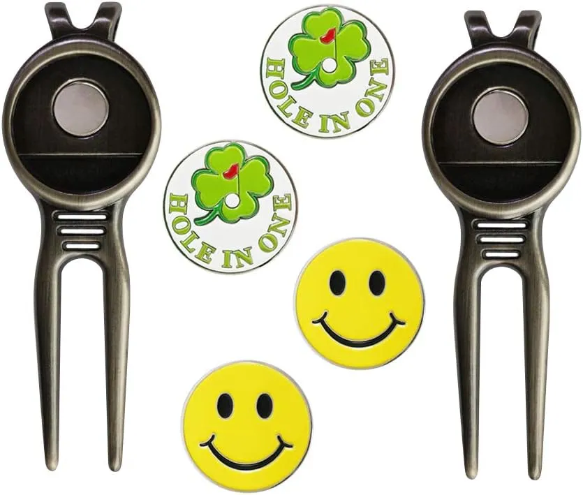 Golf Divot Repair Tool with Ball Marker, A Unique and Multi-Functional Golf Accessory, Nickel
