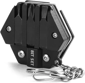 Hexagonal Shape Multi Tool Keychain, Portable Pocket Multitool with Folding Cutter, Screwdriver Set, Bottle Opener, and More for Outdoor Hiking, Camping(black)