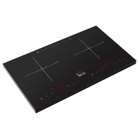 HOMCOM Portable Induction Hob Double Induction Cooker 2800W Twin Hot Plate Electric Cooktop with 8 Power & Temperature Levels 4H Timer Child Lock Sensor Touch LED Display Crystal Glass w/