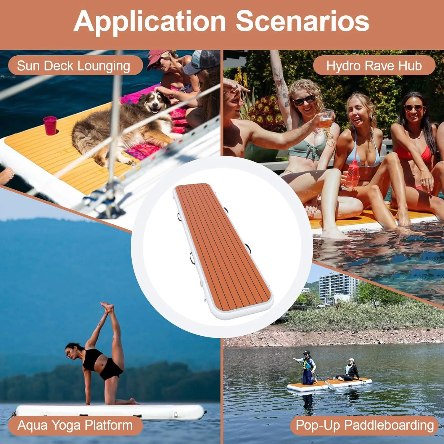 Inflatable Gangway for Yachts Portable, Durable, and Space-Saving Boarding Solution with Non-Slip Surface, Stainless Steel D-Rings