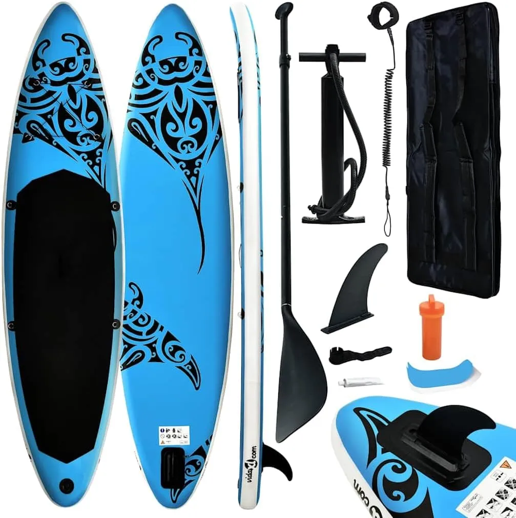 Inflatable Stand Up Paddleboard Set for Ultimate Water Adventures, Compact and Durable, Relaxation and Exploration, Blue