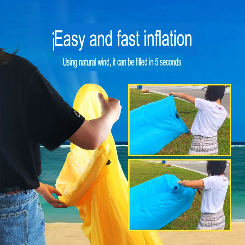 Internet celebrity outdoor lazy inflatable sofa Douyin inflatable bed portable air sleeping bag single folding camping air cushion