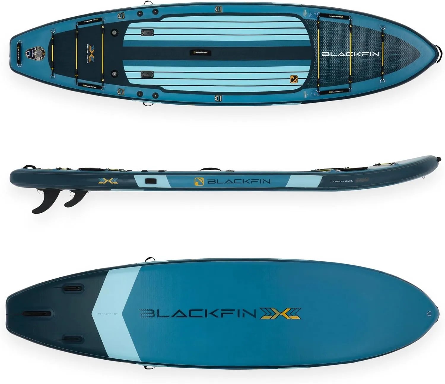 iROCKER Blackfin Model XL 6.0 Inflatable Stand Up Paddle Board Premium SUP and Accessories Made for All Skill Levels, Enhanced Stability