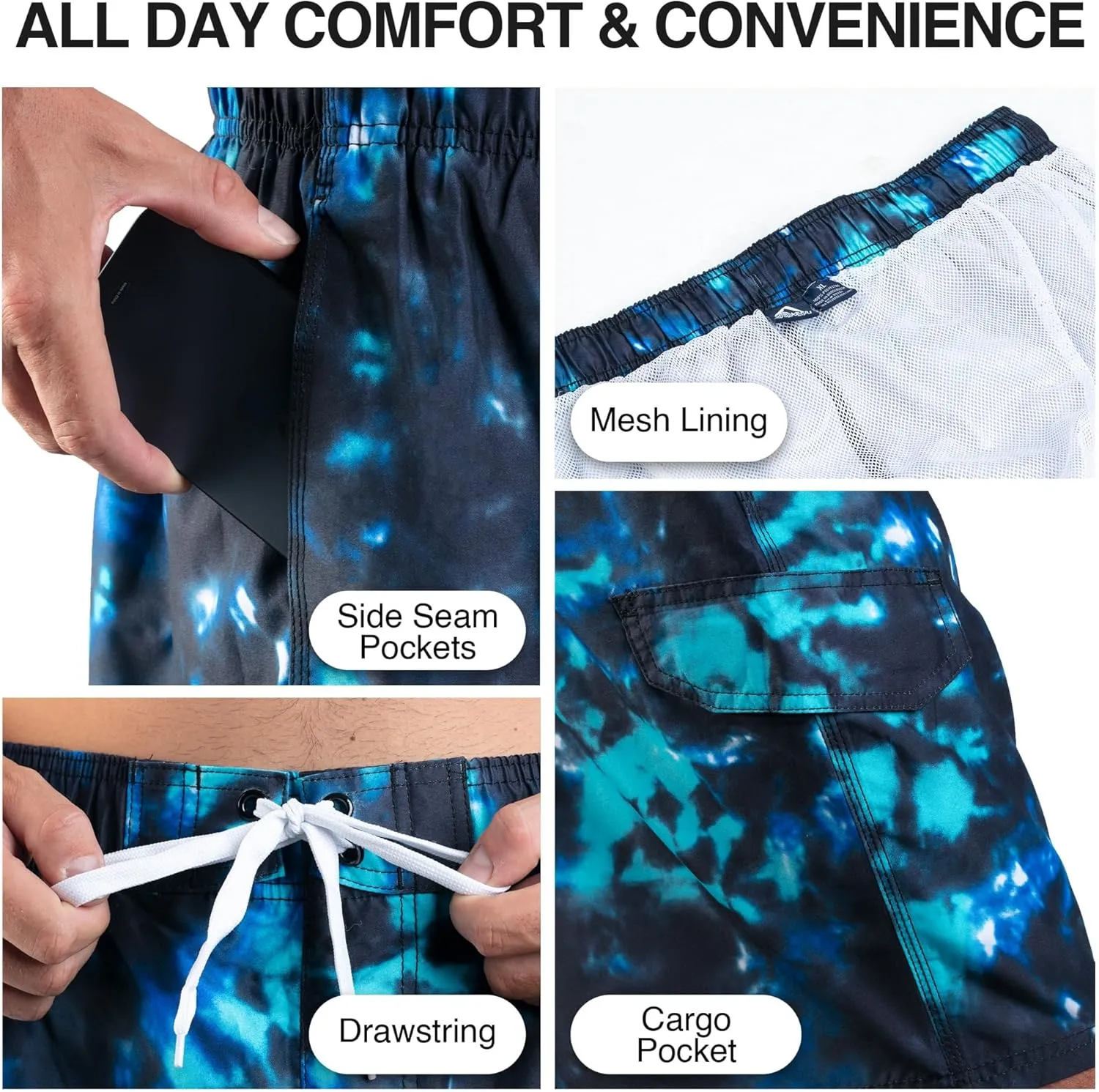 Kanu Surf Men's Infinite Swim Trunks (Regular & Extended Sizes)