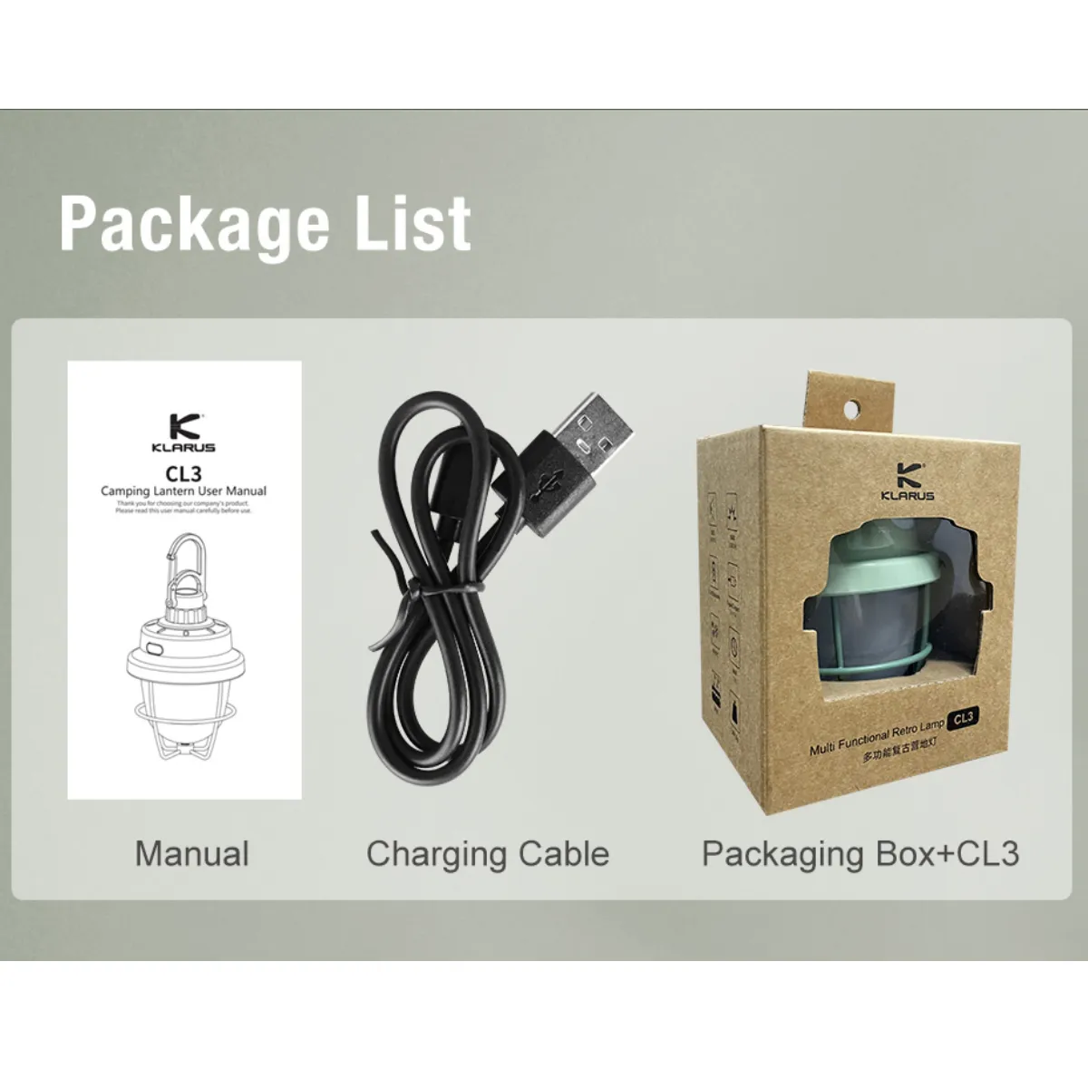 KLARUS CL3 280LM CAMPING TENT LANTERN