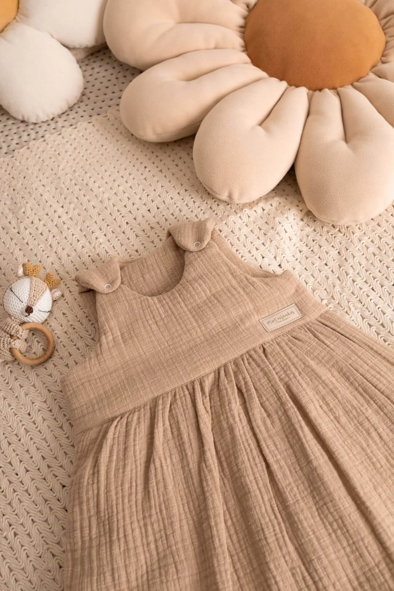 LinenLook Muslin Baby Sleeping Bag - 1.5 TOG - Cappuccino - 0-6 months