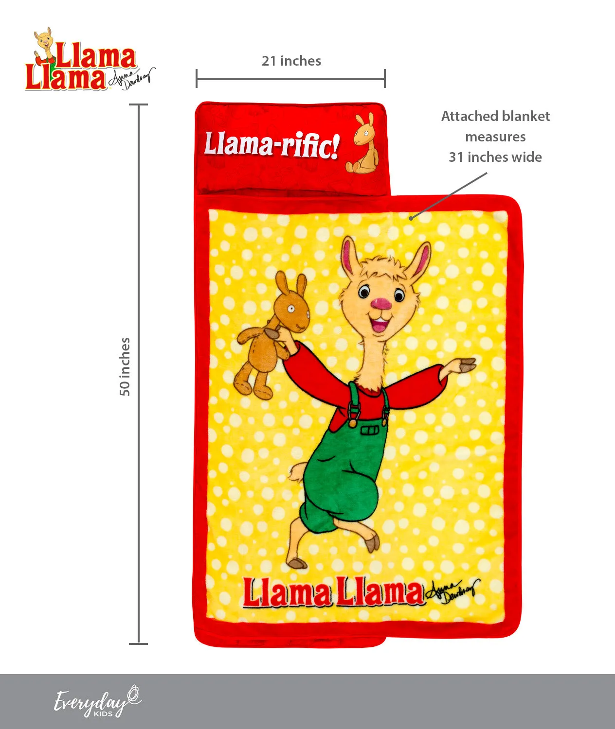 Llama Llama Toddler Nap Mat with Removable Pillow