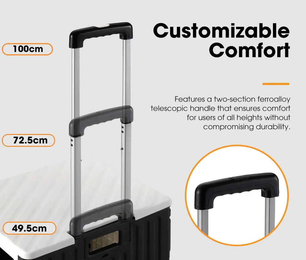 Mobi Shopping Trolley Foldable Camping Cart Grocery Basket 360° Wheel With cover