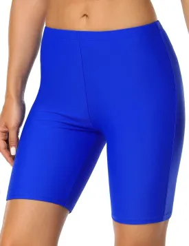 Mycoco Women's Long Bike Swim Shorts UPF 50  Swim Bottom Multi-Functional Board Shorts Rash Guard