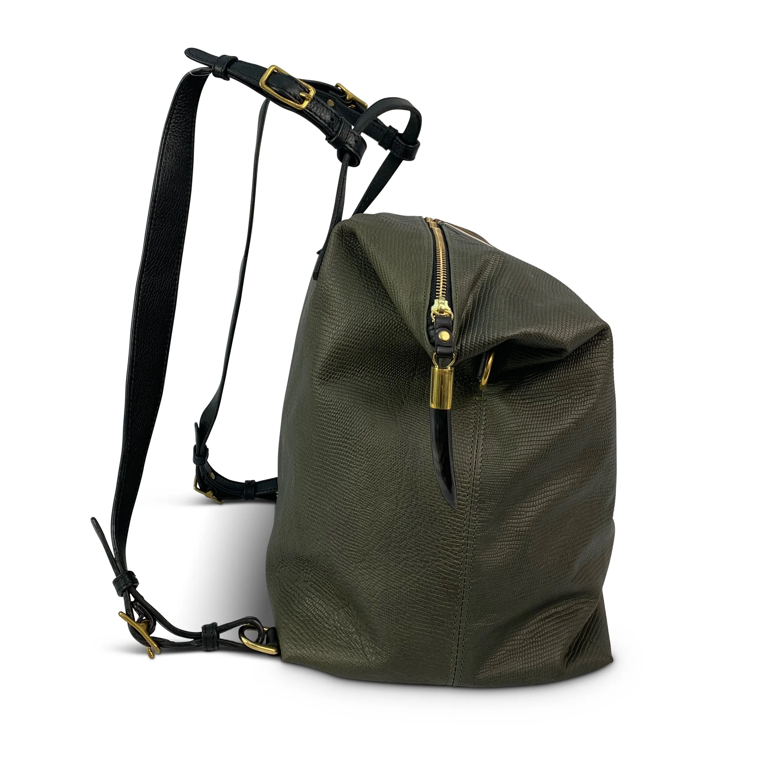 Olive Petite Lizard Morleigh Convertible Backpack Tote