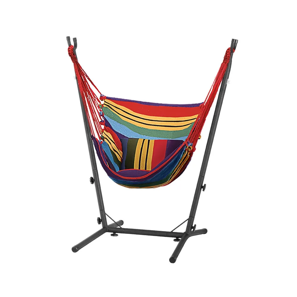 Outdoor Indoor Rainbow Hammock Chair w/Stand, Gardeon