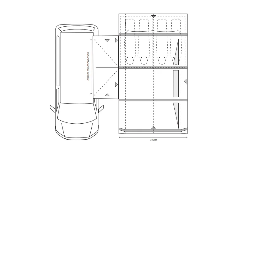 Outdoor Revolution Movelite T4E Mid Drive Away Awning - 220 to 255cm