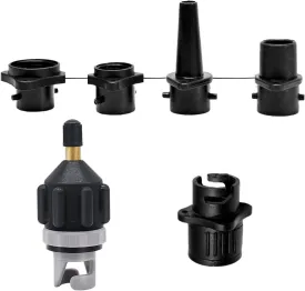 Paddle Board Pump Adapter, Sup Air Pump Adaptor Inflatable Boat Paddleboard Boston Valve Adapter with 4 Air Valve Nozzles for Canoes Surf Inflatable Boats