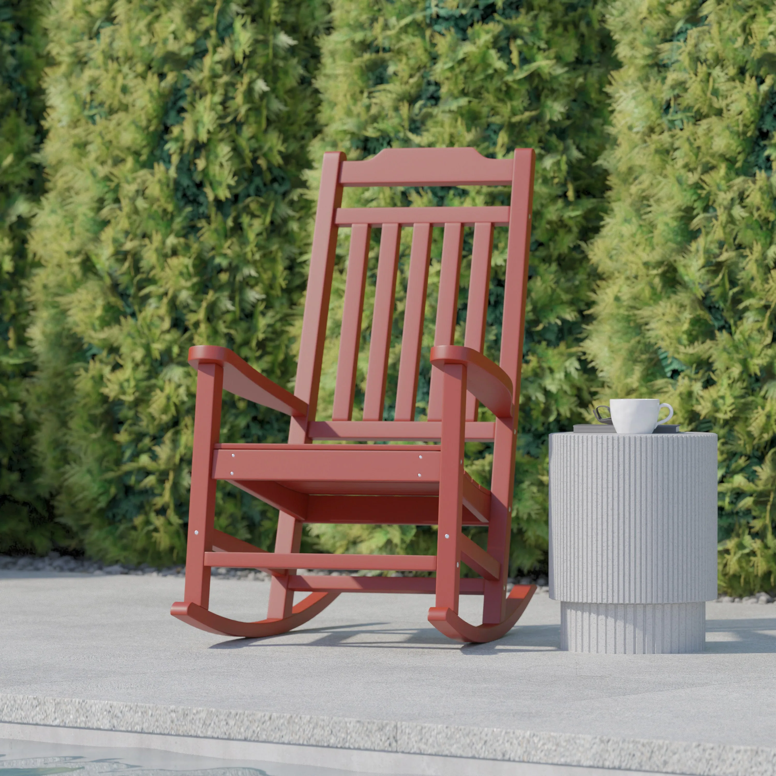 Red Wood Rocking Chair JJ-C14703-RED-GG