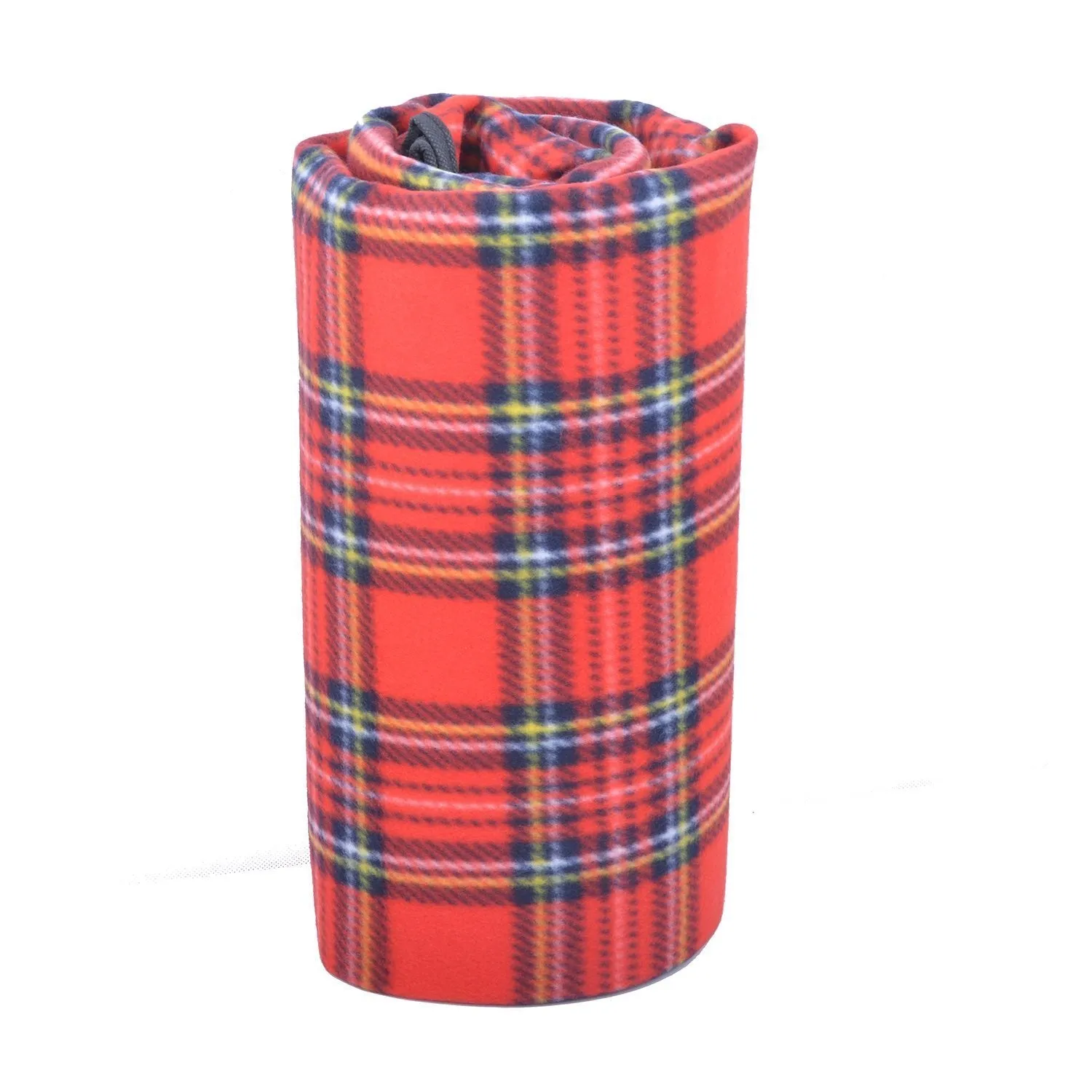 SatisInside Cozy Fleece Waterproof Picnic Blanket Camping/Beach Mat, Three-Layer, 51 By 59 In, Red Checked