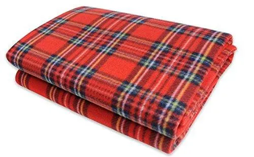 SatisInside Cozy Fleece Waterproof Picnic Blanket Camping/Beach Mat, Three-Layer, 51 By 59 In, Red Checked