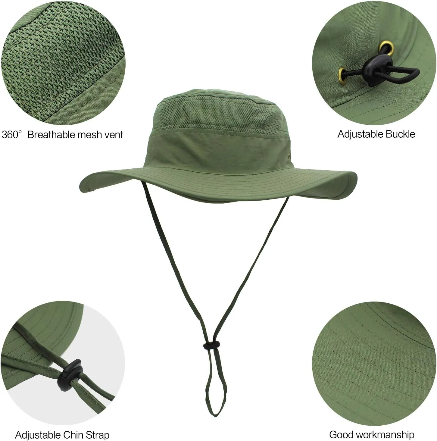 Sun Hats for Men Women Fishing Hat UPF 50  Breathable Wide Brim Summer UV Protection Hat