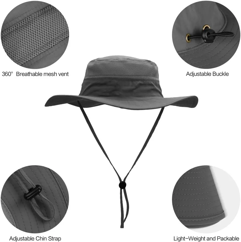 Sun Hats for Men Women Fishing Hat UPF 50  Breathable Wide Brim Summer UV Protection Hat