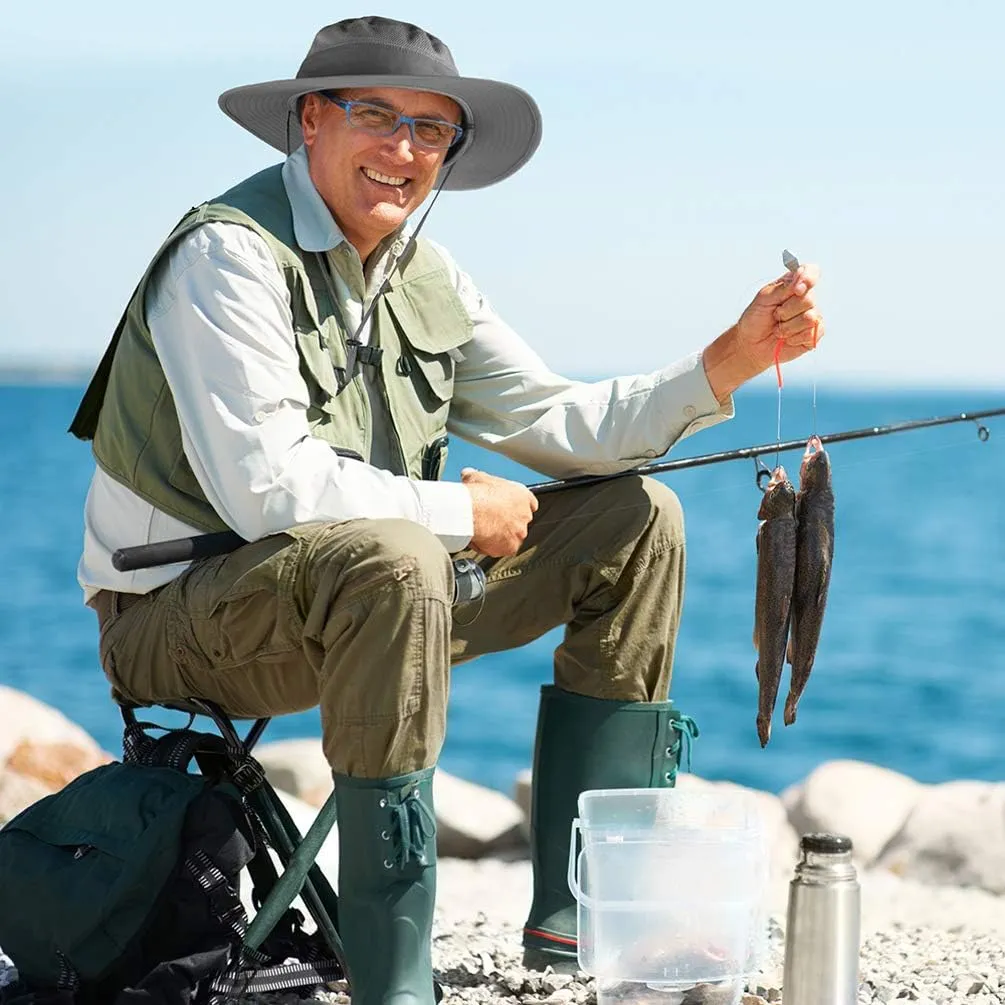 Sun Hats for Men Women Fishing Hat UPF 50  Breathable Wide Brim Summer UV Protection Hat