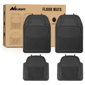 Universal PVC Floor Mats for Cars Trucks SUVs 4 Packs