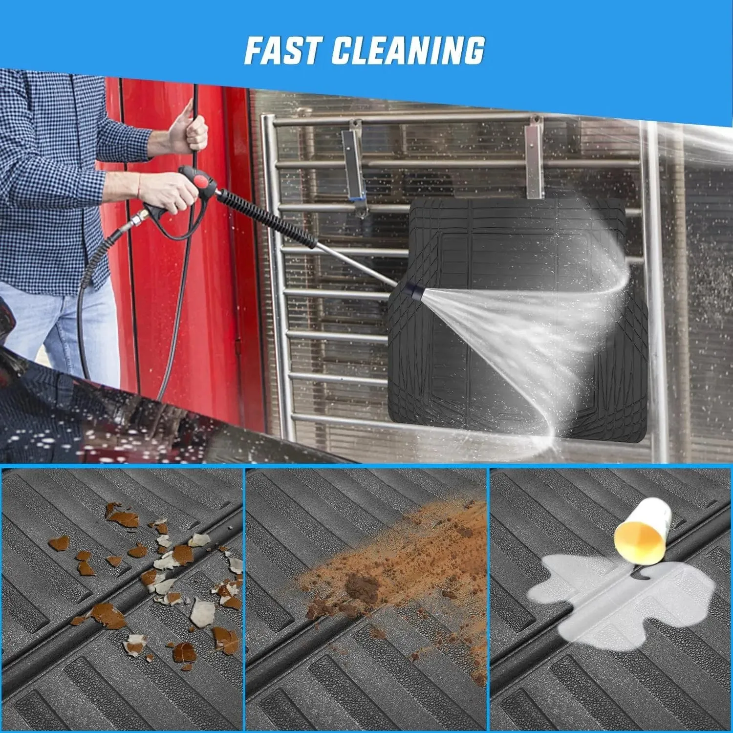 Universal Rubber Cargo Mats for Cars Trucks SUVs