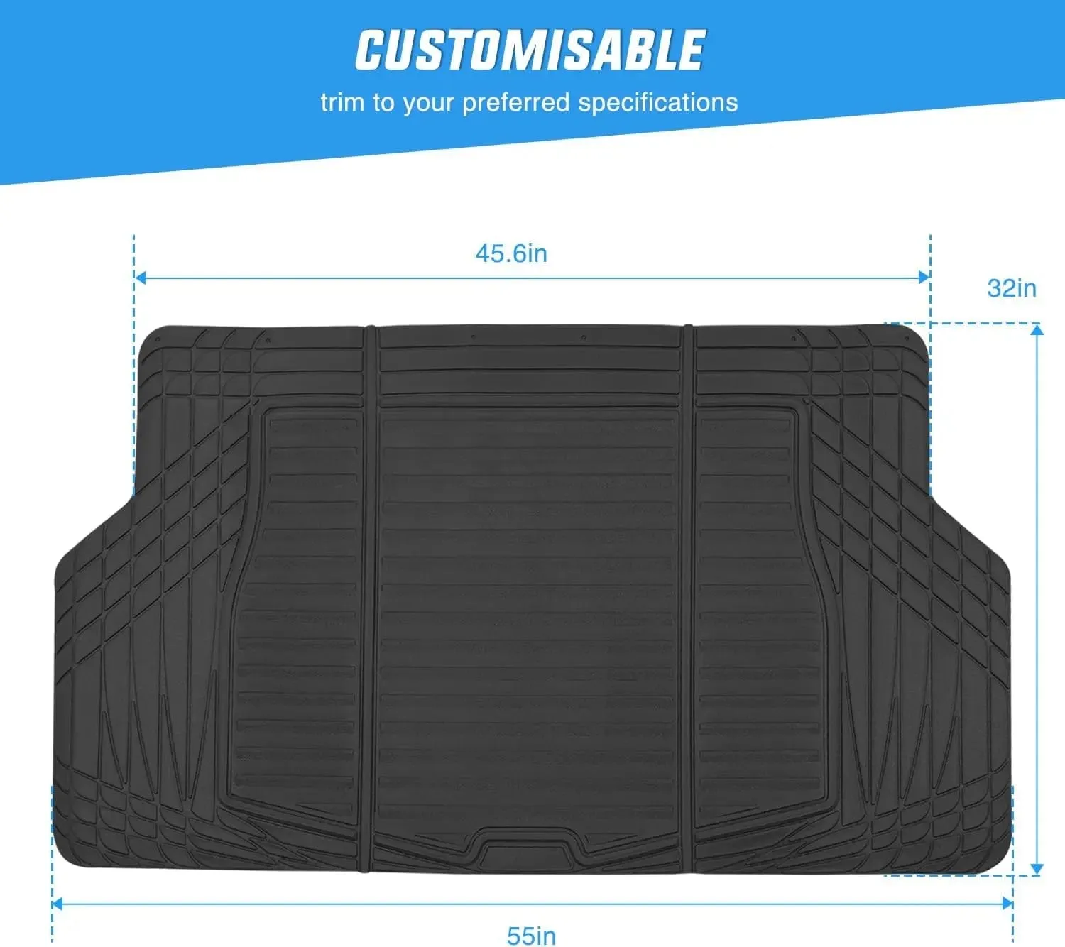 Universal Rubber Cargo Mats for Cars Trucks SUVs